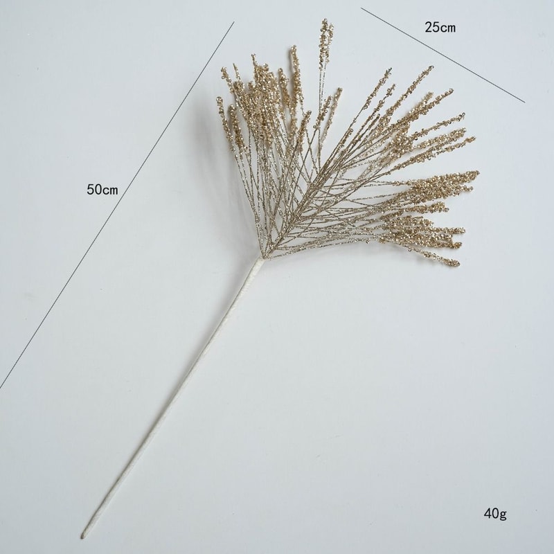 Glitter Plastic Christmas Flowers Simulated Xmas Floral Arrangements DIY Decorative Flowers 4