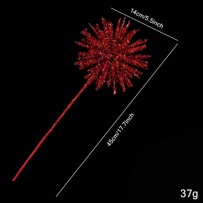 Glitter Plastic Christmas Flowers Simulated Xmas Floral Arrangements DIY Decorative Flowers 5