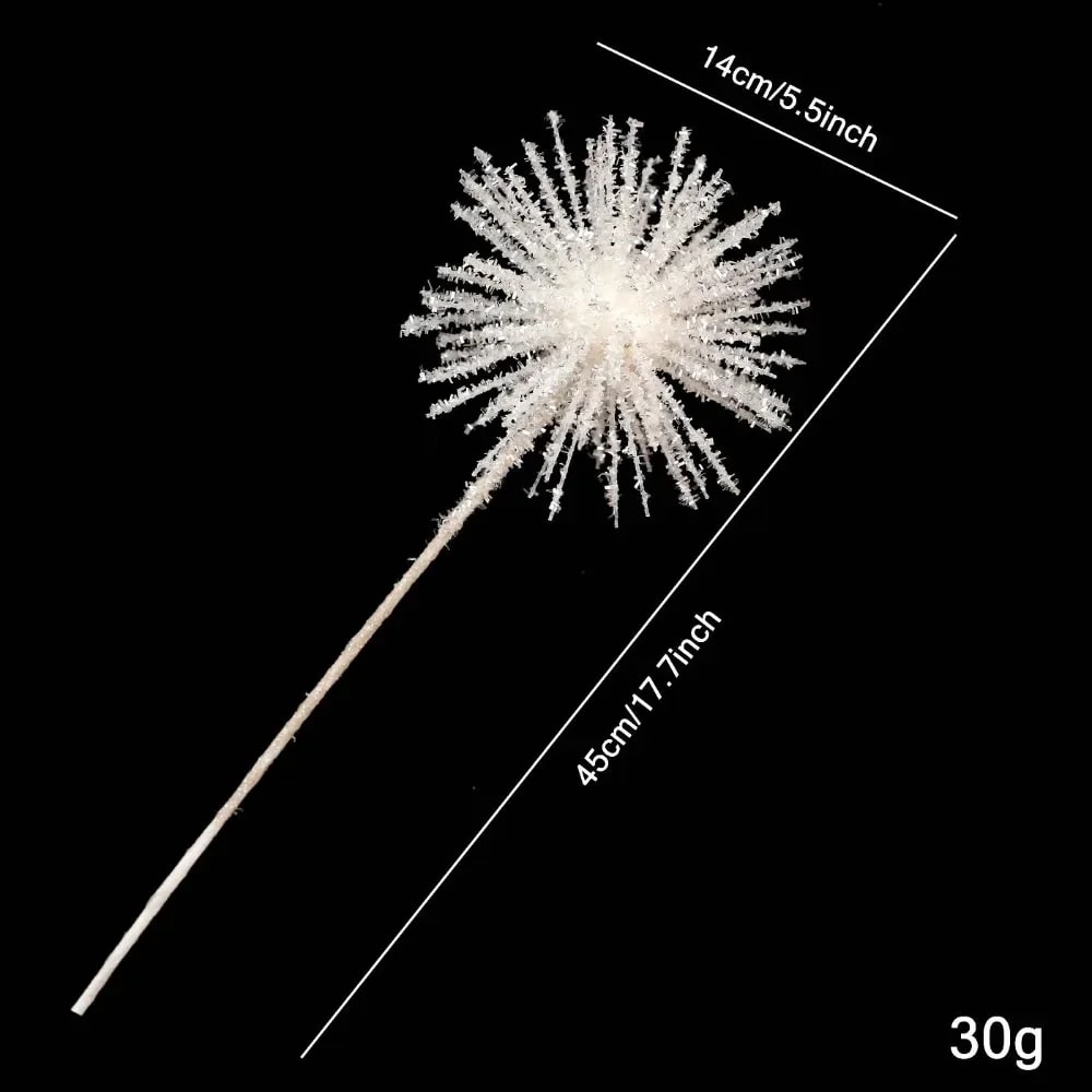 Glitter Plastic Christmas Flowers Simulated Xmas Floral Arrangements DIY Decorative Flowers 6