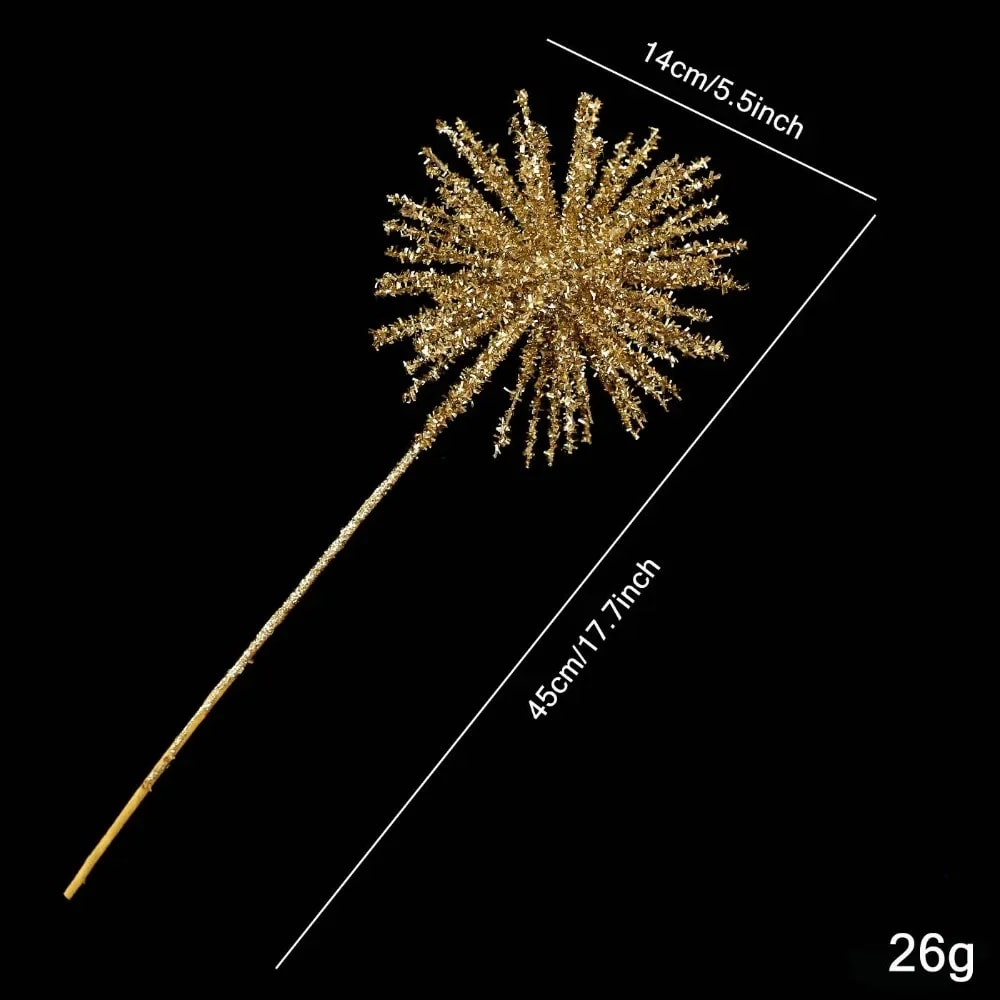 Glitter Plastic Christmas Flowers Simulated Xmas Floral Arrangements DIY Decorative Flowers 7