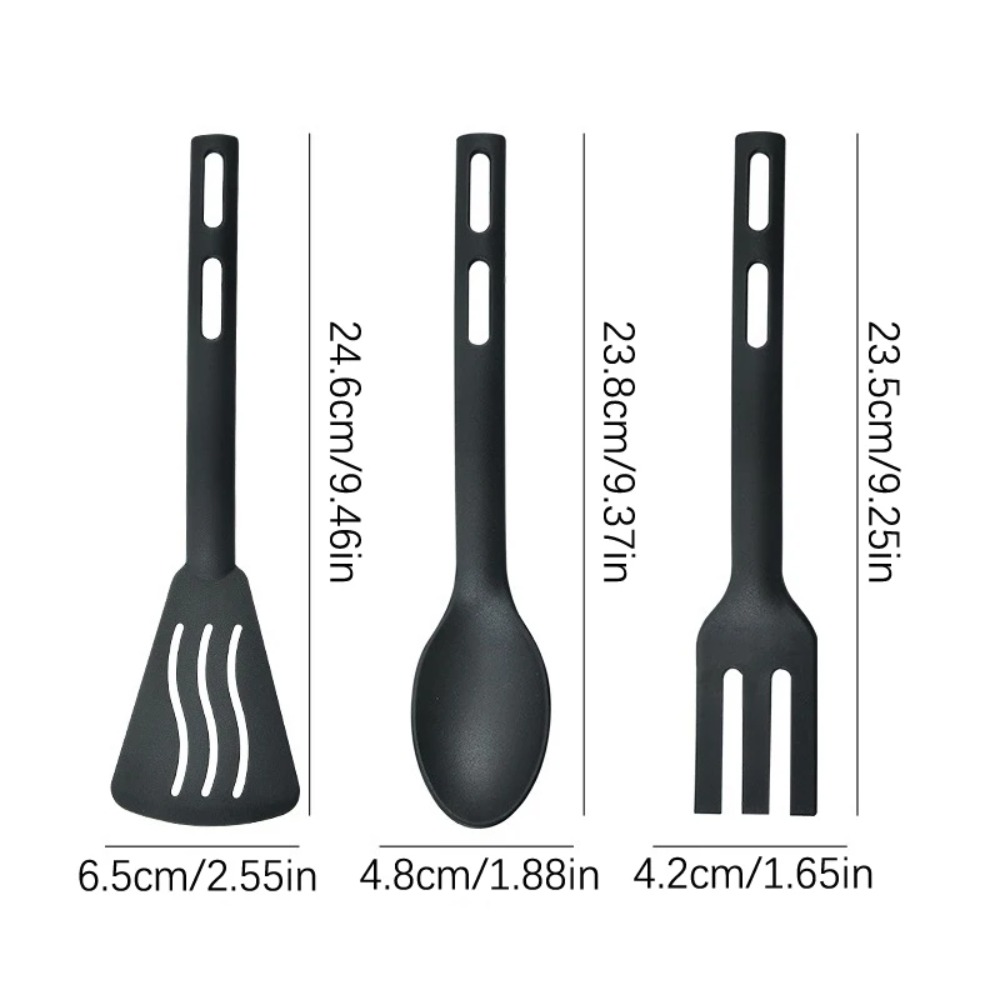 Portable Non Stick Heat Resistant Kitchen Utensils Set Comfortable Handle Nylon Cooking Accessories 5
