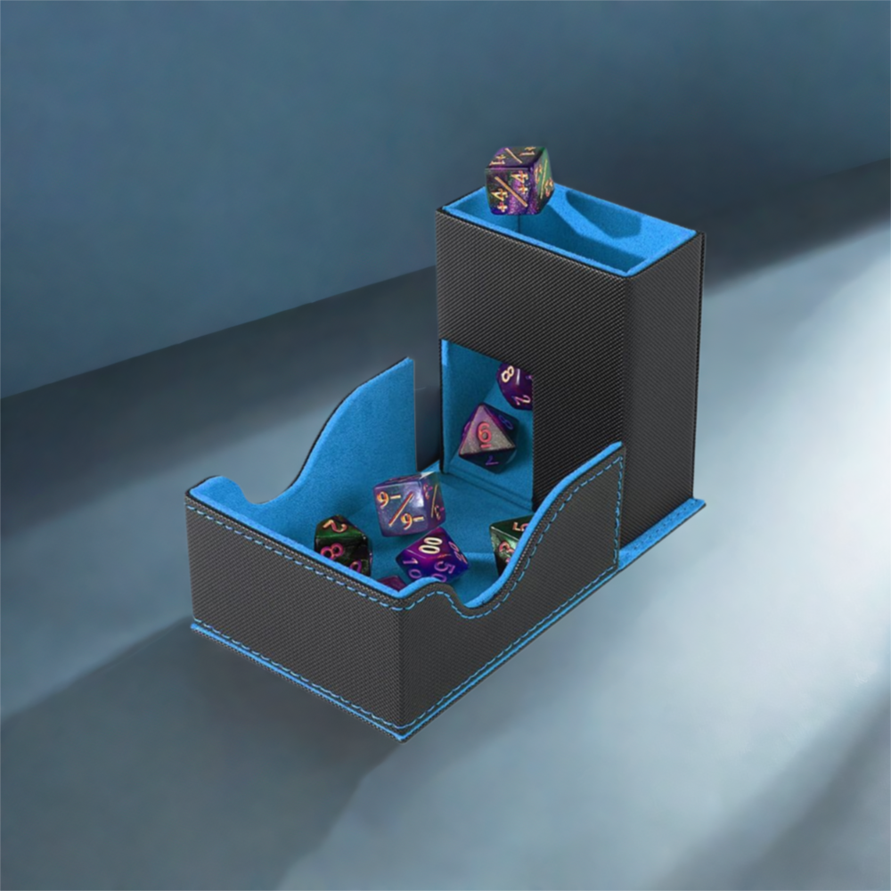 Dice Tower Convenient Design Portable Foldable PU Leather With Bag For Tabletop Games 0