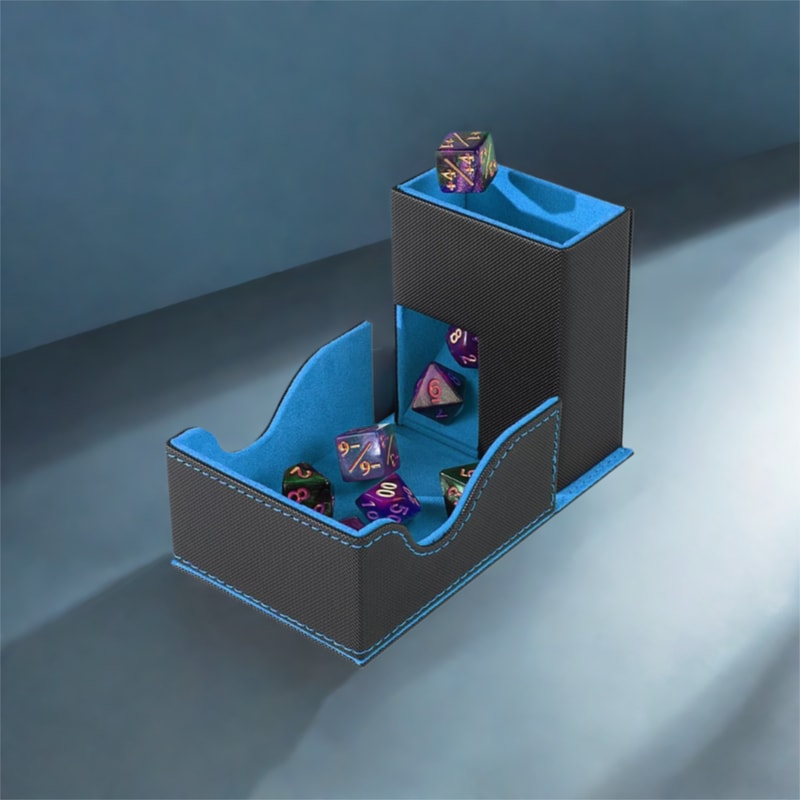 Dice Tower Convenient Design Portable Foldable PU Leather With Bag For Tabletop Games 0