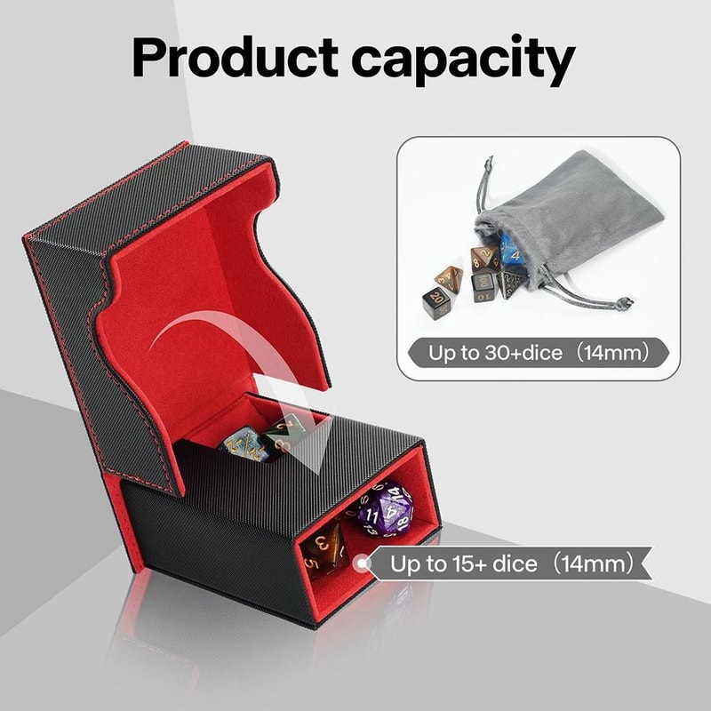 Dice Tower Convenient Design Portable Foldable PU Leather With Bag For Tabletop Games 3