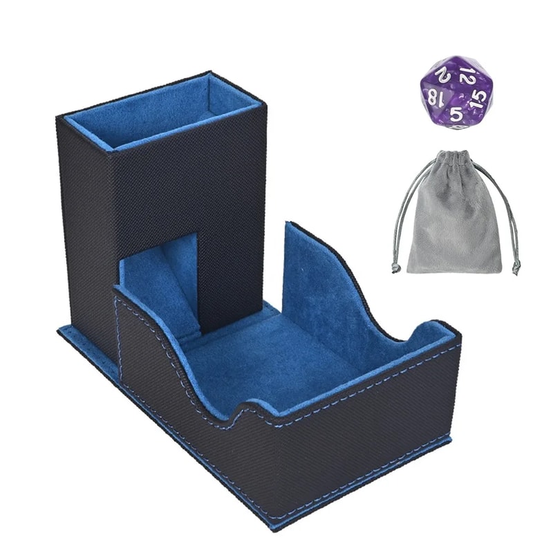 Dice Tower Convenient Design Portable Foldable PU Leather With Bag For Tabletop Games 5