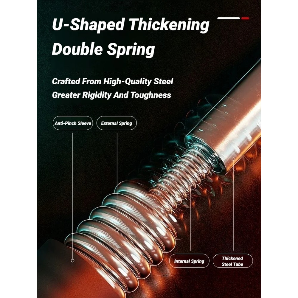 Adjustable U-Shaped Arm Exerciser Spring Workout Bar Foam Handle Forearm Triceps Chest Expander Portable Fitness