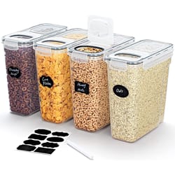 airtight cereal storage containers with lids moistureproof food tank kitchen organization box with label stickers