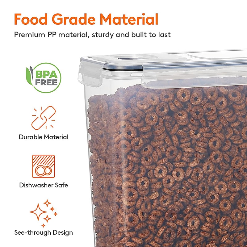 Airtight Cereal Storage Containers With Lids Moistureproof Food Tank Kitchen Organization Box With 2