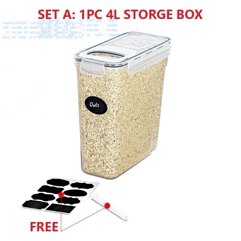 Airtight Cereal Storage Containers With Lids Moistureproof Food Tank Kitchen Organization Box With 6