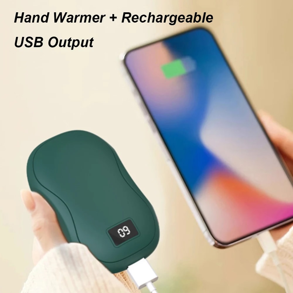 Fast Heating Portable Hand Warmer Digital Display Safe Double Sided Warmth For Winter 2