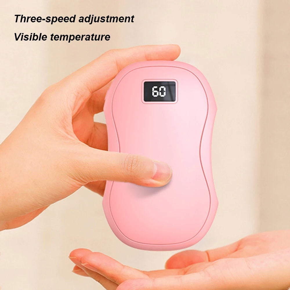 Fast Heating Portable Hand Warmer Digital Display Safe Double Sided Warmth For Winter 5