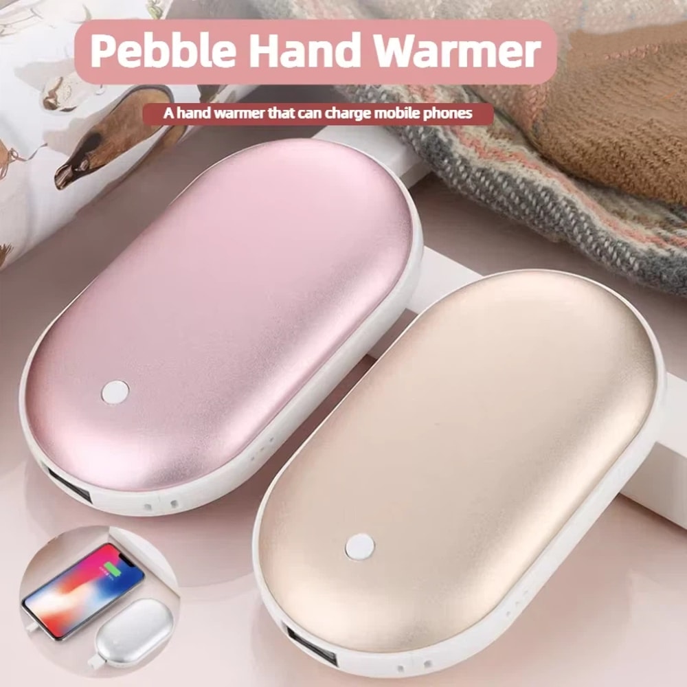 Winter Gift Hand Warmer Portable Lightweight Power Bank Double Sided Heating USB Charging