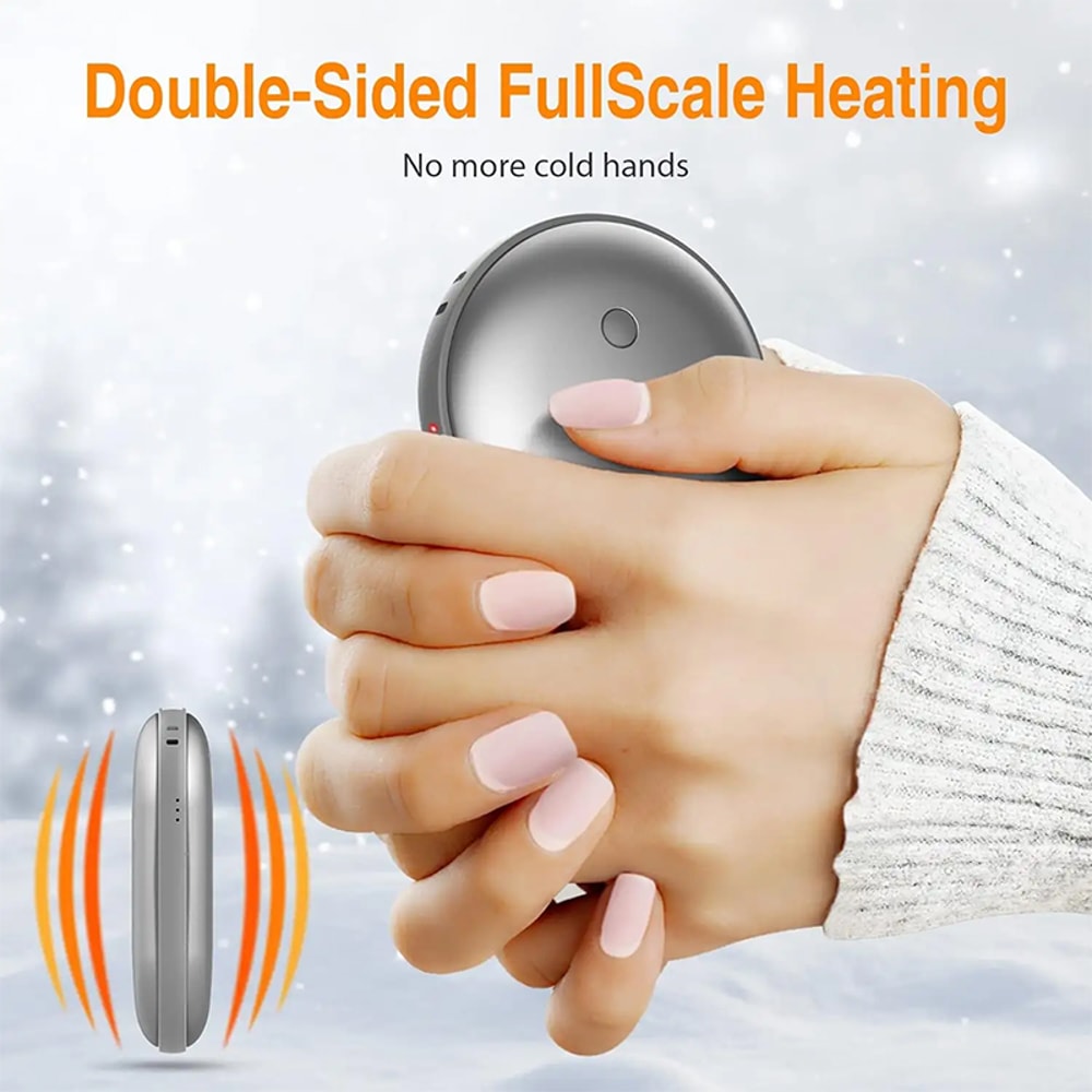 Winter Gift Hand Warmer Portable Lightweight Power Bank Double Sided Heating USB Charging