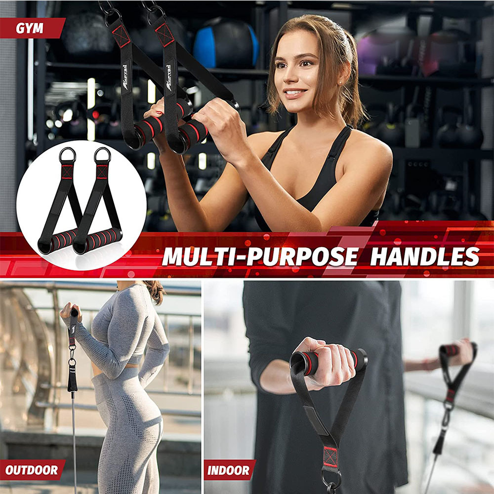 Fitness Tension Rope Triceps Lowering Rope Face Pull Handles Push Set For Back Shoulder Triceps Gym 1