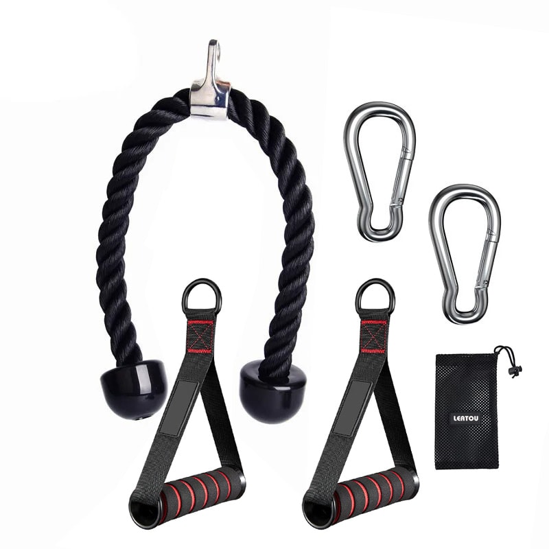 Fitness Tension Rope Triceps Lowering Rope Face Pull Handles Push Set For Back Shoulder Triceps Gym 4