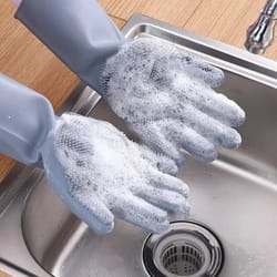 dishwashing cleaning gloves silicone rubber for household sponge scrubber kitchen tools