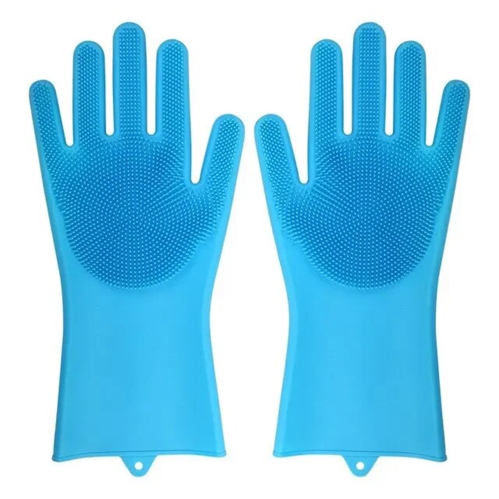 Dishwashing Cleaning Gloves Silicone Rubber For Household Sponge Scrubber Kitchen Tools 7