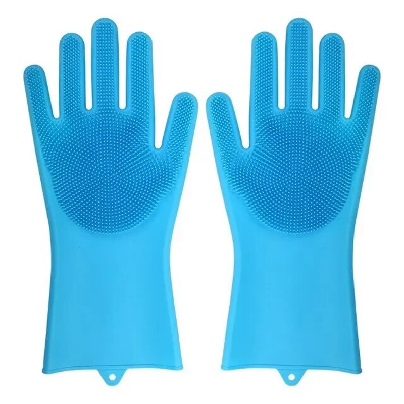Dishwashing Cleaning Gloves Silicone Rubber For Household Sponge Scrubber Kitchen Tools 7