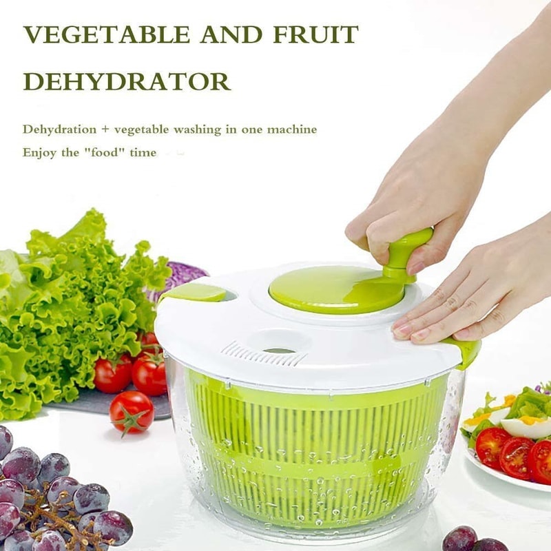 Manual Salad Spinner Dryer Quick Drying Multifunction Vegetable Food Dehydrator Household Kitchen Essential