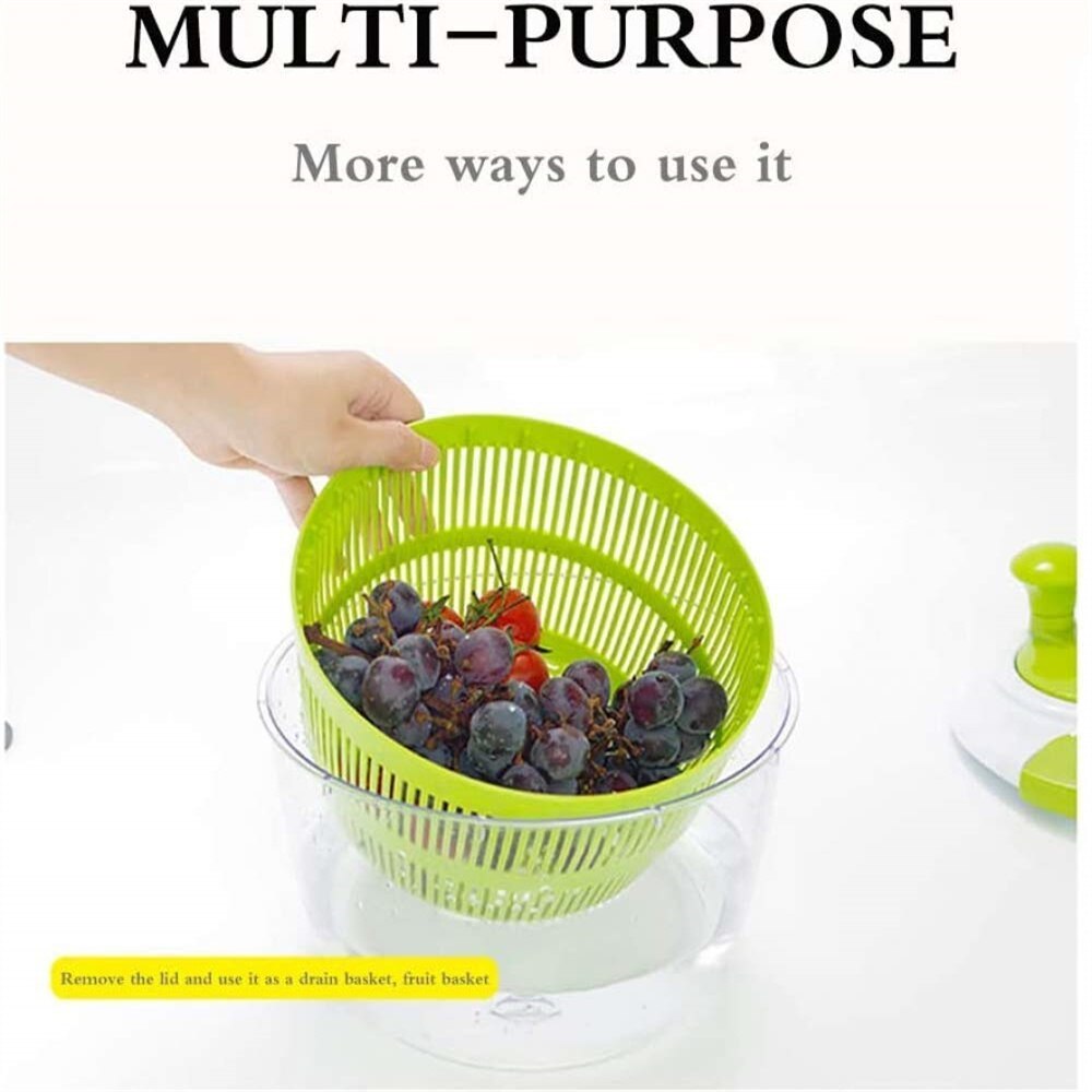 Manual Salad Spinner Dryer Quick Drying Multifunction Vegetable Food Dehydrator Household Kitchen Essential