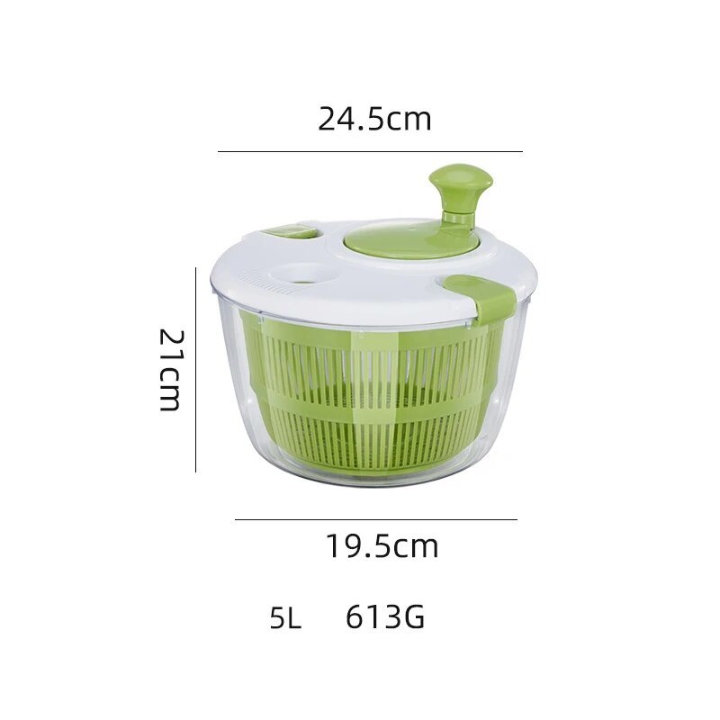 Manual Salad Spinner Dryer Quick Drying Multifunction Vegetable Food Dehydrator Household Kitchen Essential