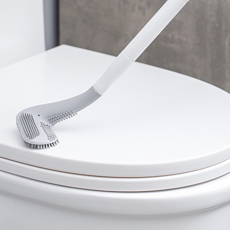 WallMounted Toilet Brush With Base Soft Rubber Brush Head AllRound Cleaning Brush For Bathroom Quic 1