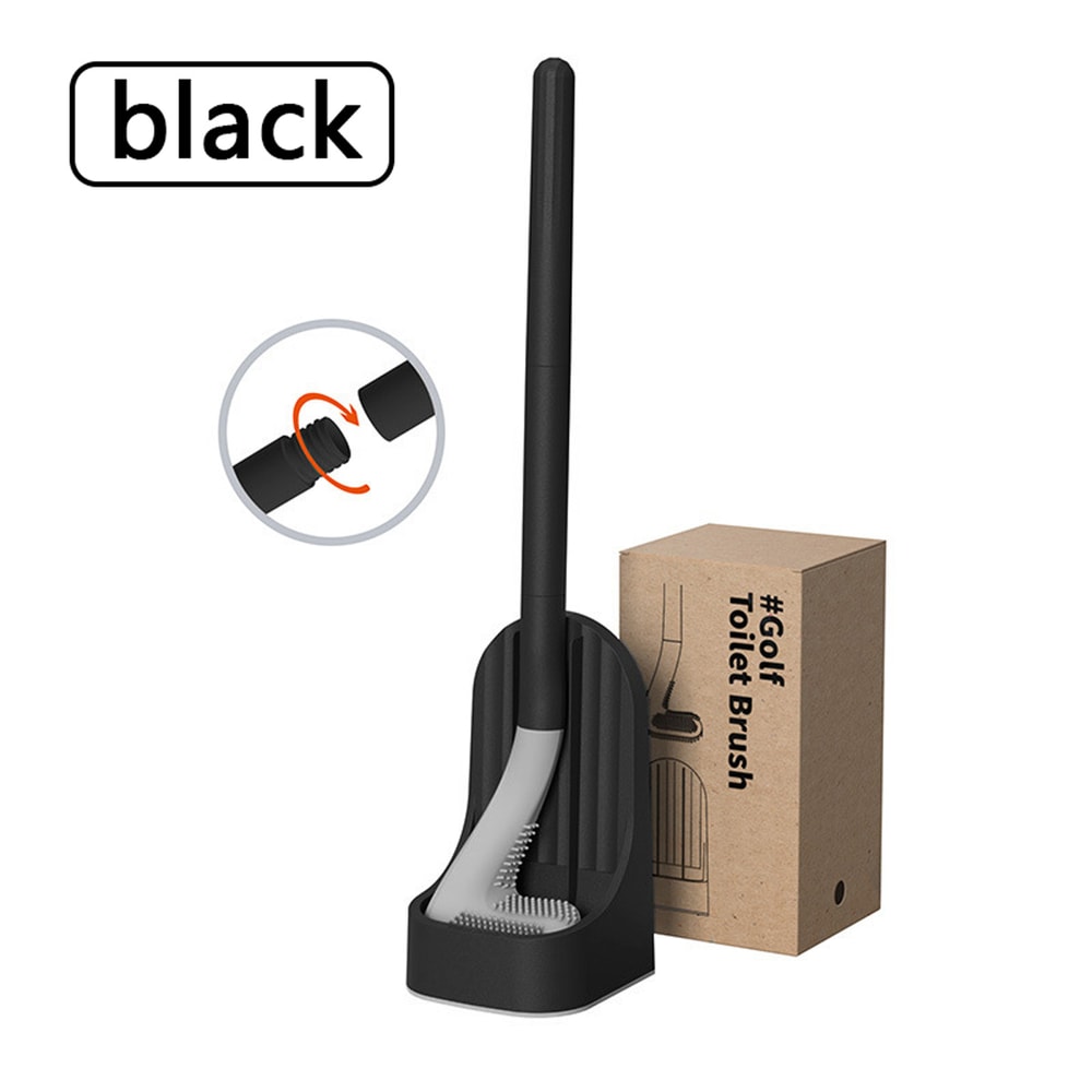 WallMounted Toilet Brush With Base Soft Rubber Brush Head AllRound Cleaning Brush For Bathroom Quic 5