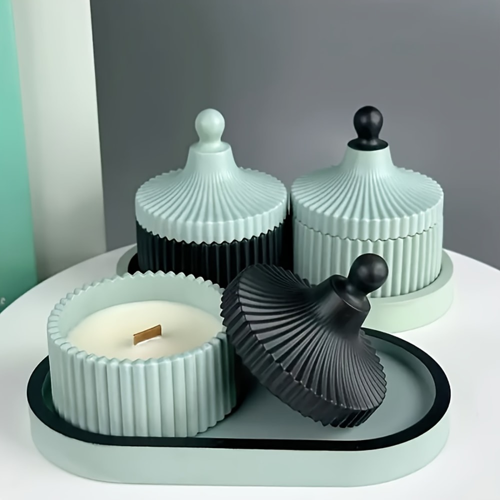 Silicone Molds For Resin Plaster Cement Concrete Casting Oval Tray Mold Vase Jar Mold DIY Art Craf 1