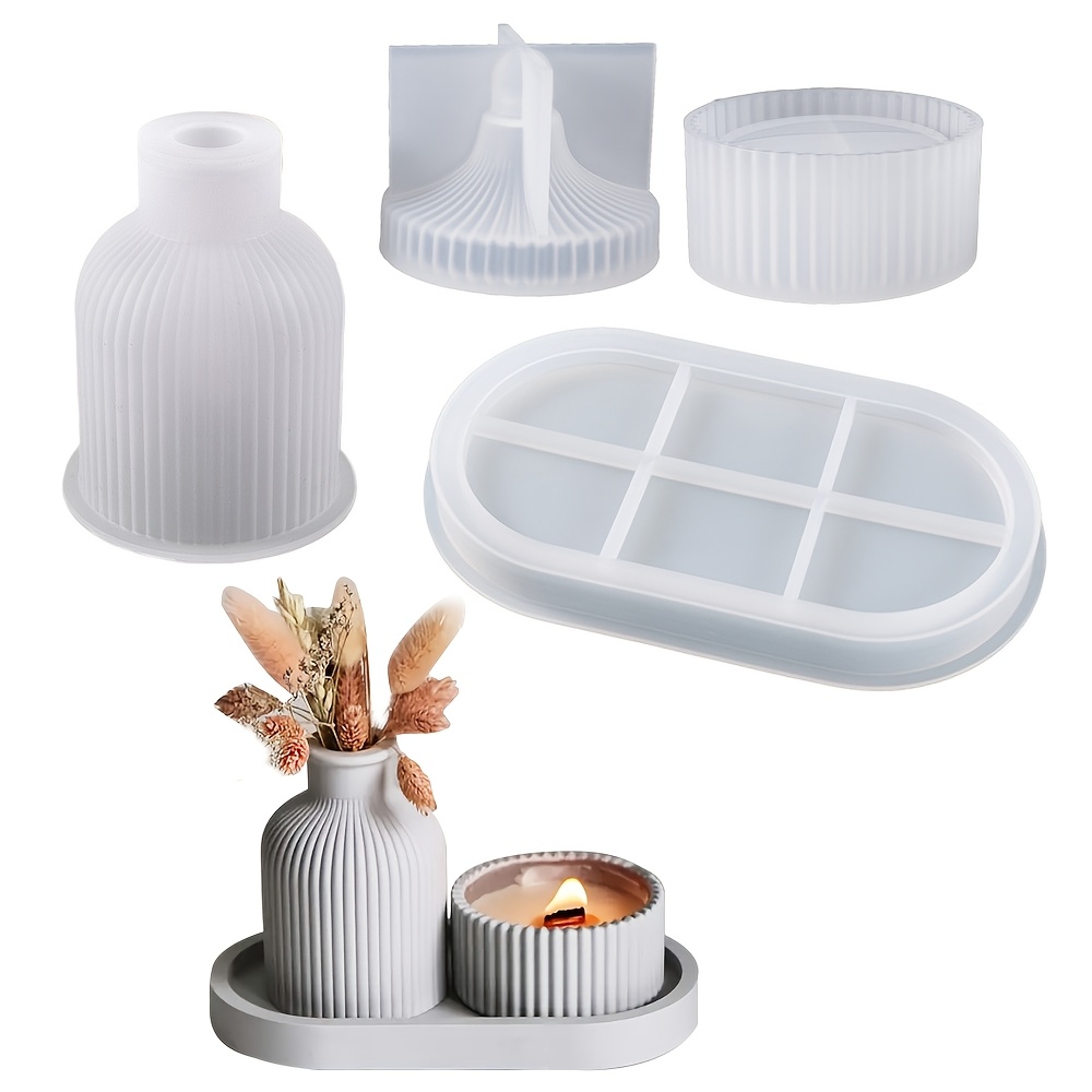 Silicone Molds For Resin Plaster Cement Concrete Casting Oval Tray Mold Vase Jar Mold DIY Art Craf 5