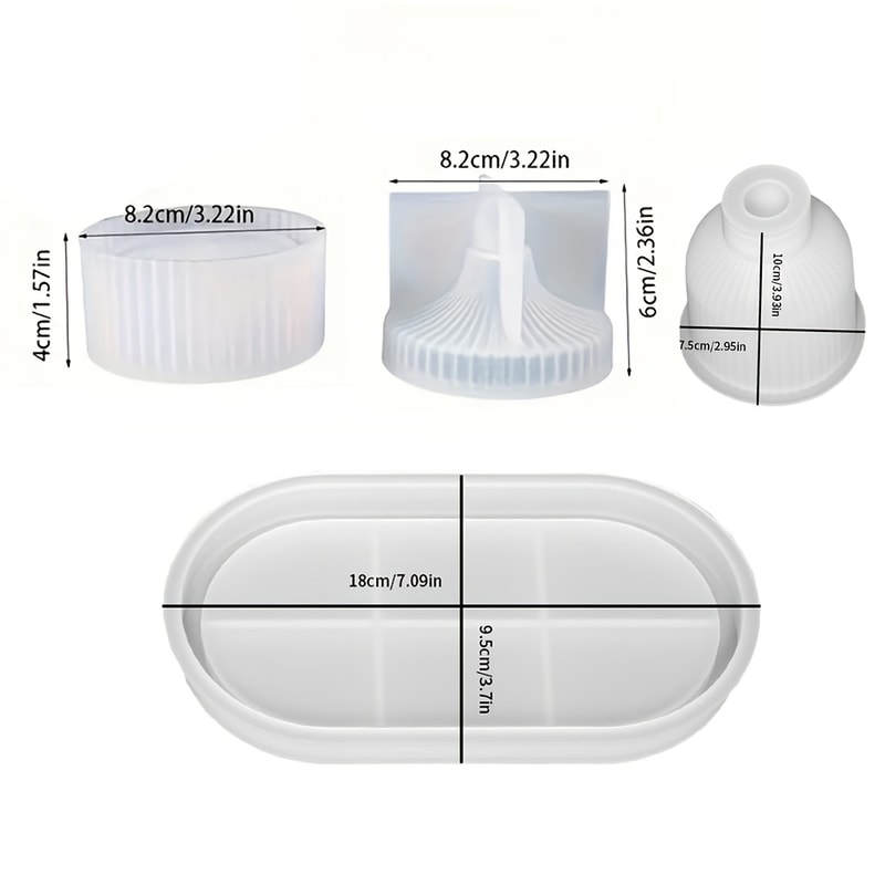 Silicone Molds For Resin Plaster Cement Concrete Casting Oval Tray Mold Vase Jar Mold DIY Art Craf 4