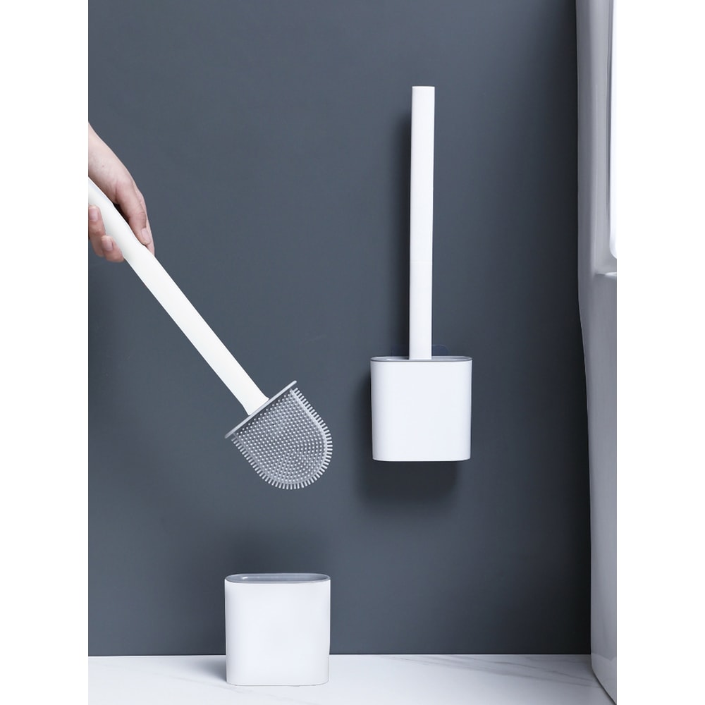 Non Perforated Toilet Brush For Household Use No Dead Corners Wall Mounted Cleaning Tool For Toilet 0