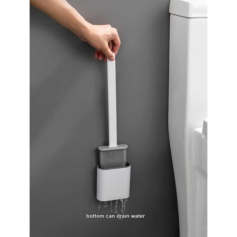 Non Perforated Toilet Brush For Household Use No Dead Corners Wall Mounted Cleaning Tool For Toilet 1