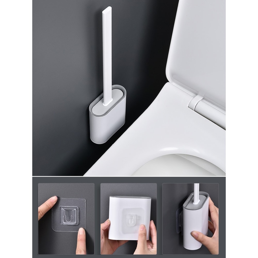 Non Perforated Toilet Brush For Household Use No Dead Corners Wall Mounted Cleaning Tool For Toilet 4