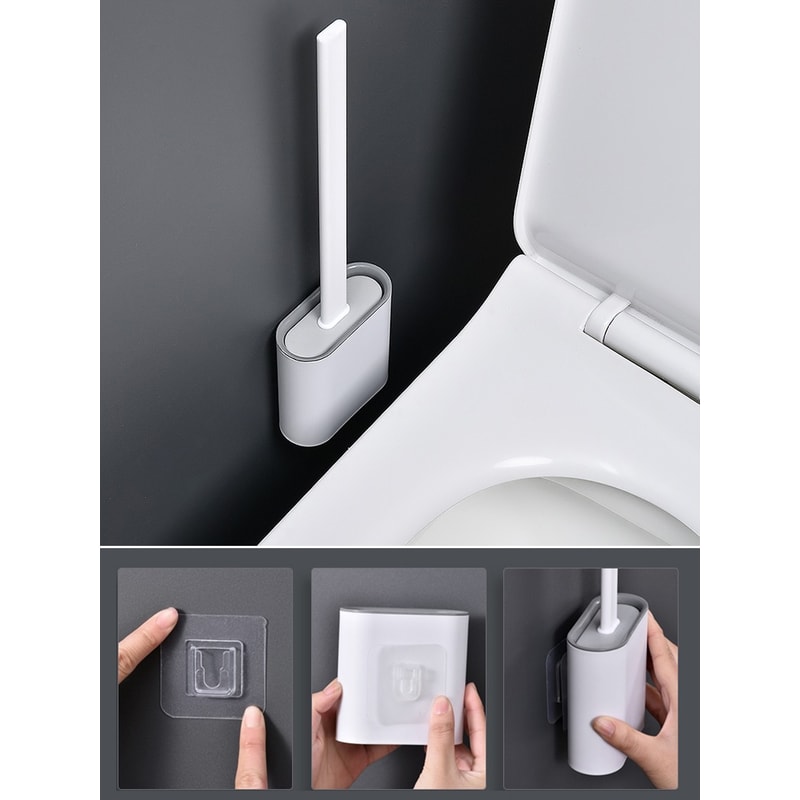 Non Perforated Toilet Brush For Household Use No Dead Corners Wall Mounted Cleaning Tool For Toilet 4