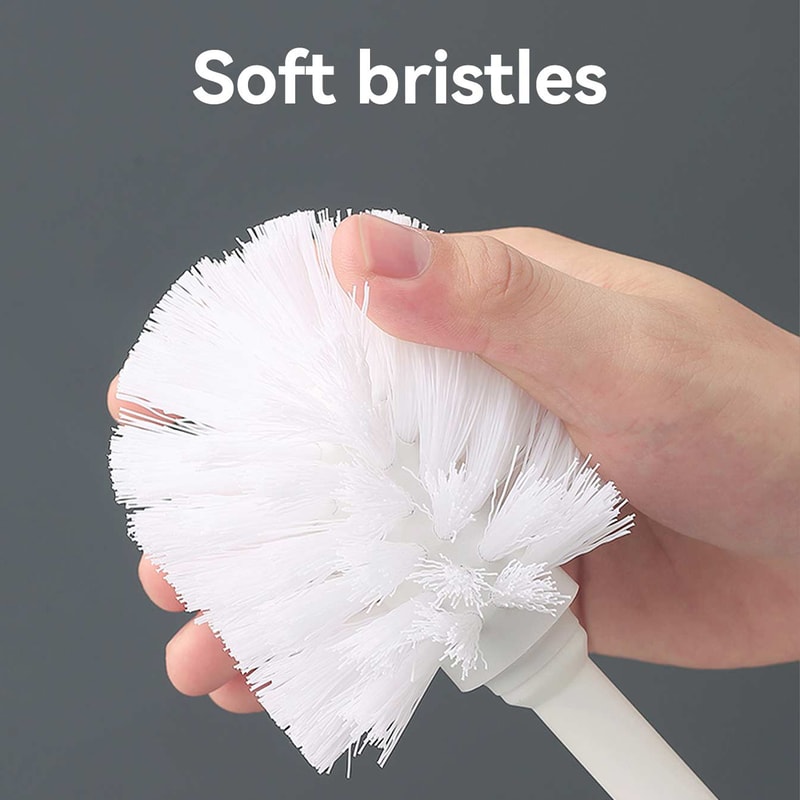 Long Handle Toilet Cleaning Brush With Standing Base Plastic WC Bathroom Accessories 5
