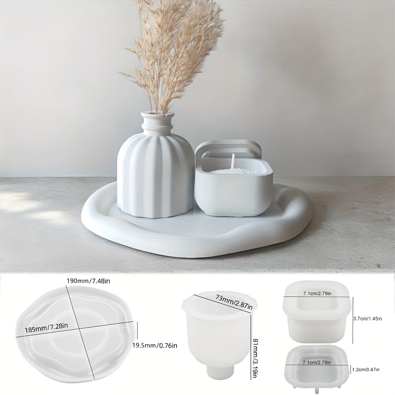 DIY Epoxy Resin Molds Silicone Storage Molds For Concrete Cement Plaster Candle Holder Crafts Home 0