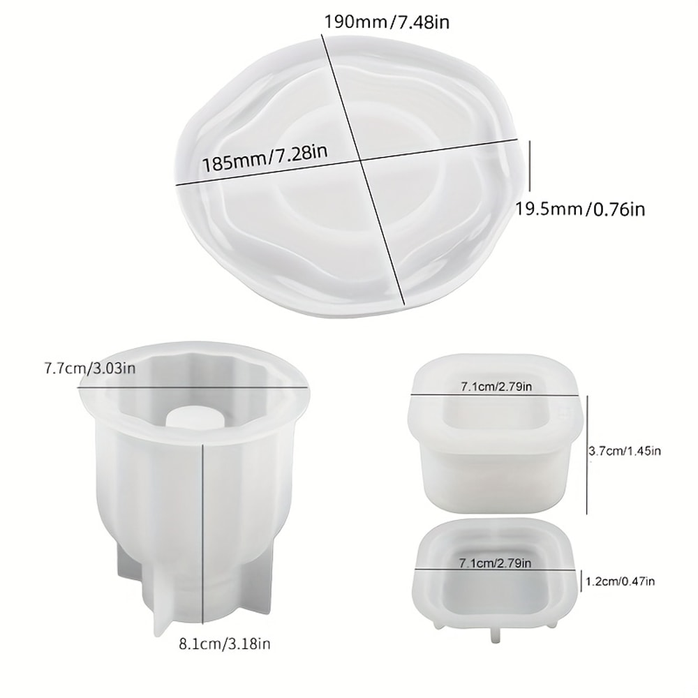 DIY Epoxy Resin Molds Silicone Storage Molds For Concrete Cement Plaster Candle Holder Crafts Home 5