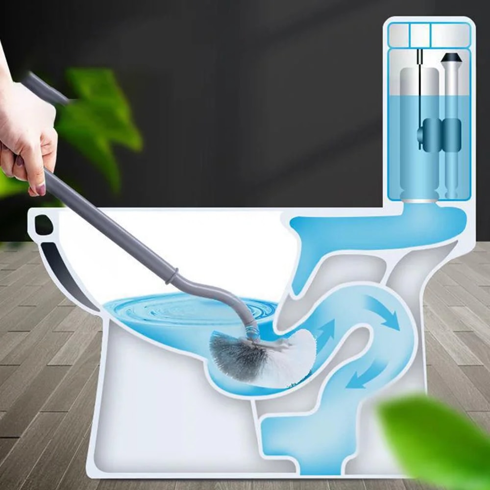 Plastic Toilet Brush With Long Handle Soft Hair WC Cleaning Brush For Squatting Pan Household Gap R 2