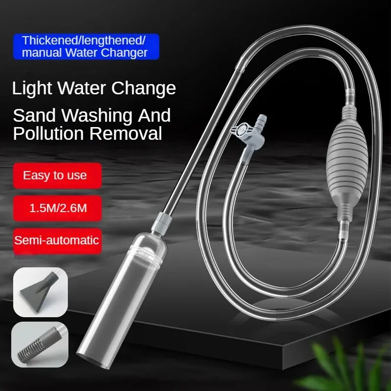 Manual Water Changer Semi-Automatic Aquarium Pump Cleaner Siphon Vacuum Fish Tank Water Changer