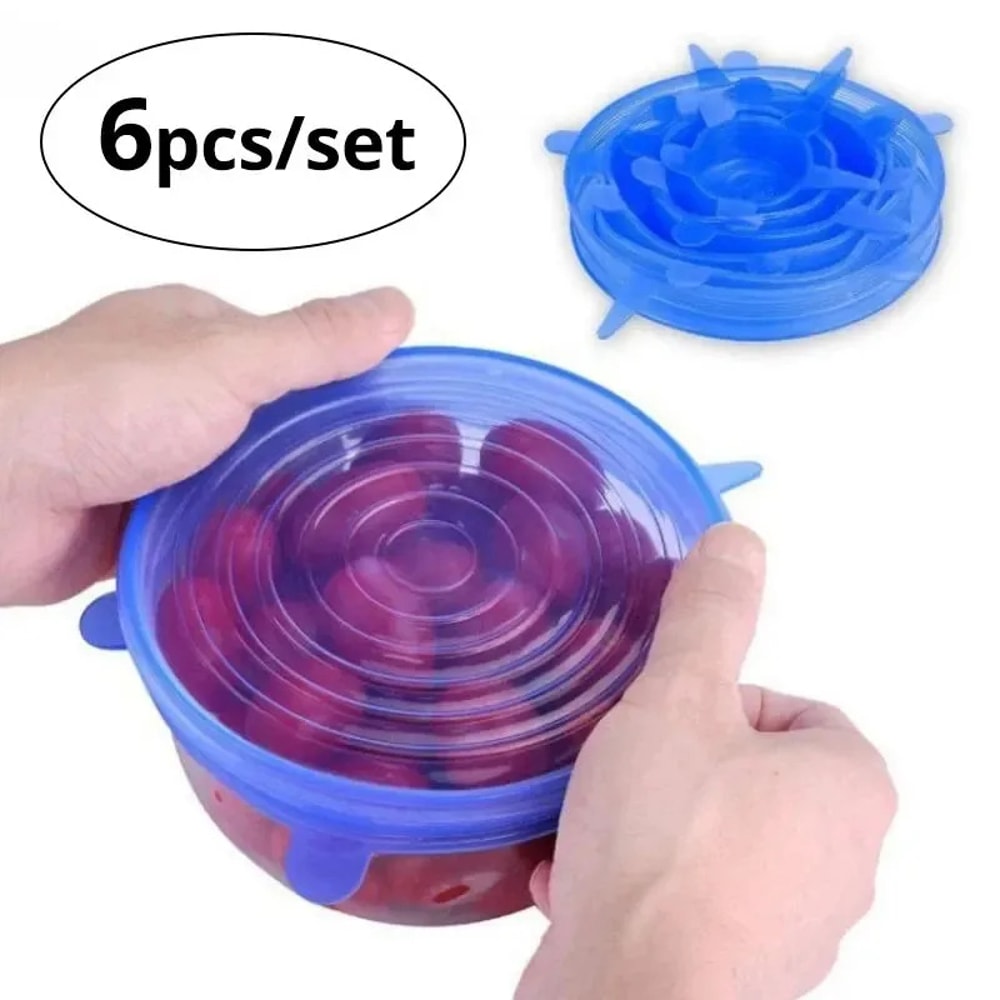 Reusable Silicone Stretch Lids Set For Food Storage Fresh Keeping Covers For Bowls And Containers 2