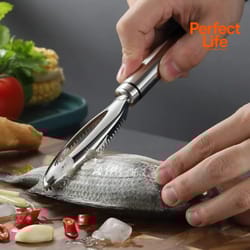fish scales removal tool, stainless steel grater peeler scraper, fast cleaner tweezers for easy fish skin cleaning