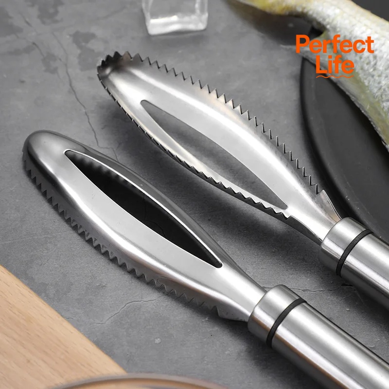 Fish Scales Removal Tool Stainless Steel Grater Peeler Scraper Fast Cleaner Tweezers For Easy Fish 4