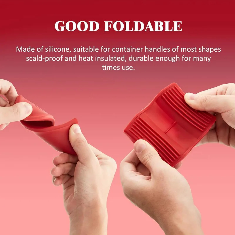 Heat Resistant Silicone Pot Handle Grip Cover AntiScald Pot Clip Holder For Cast Iron Frying Pan Sk 4