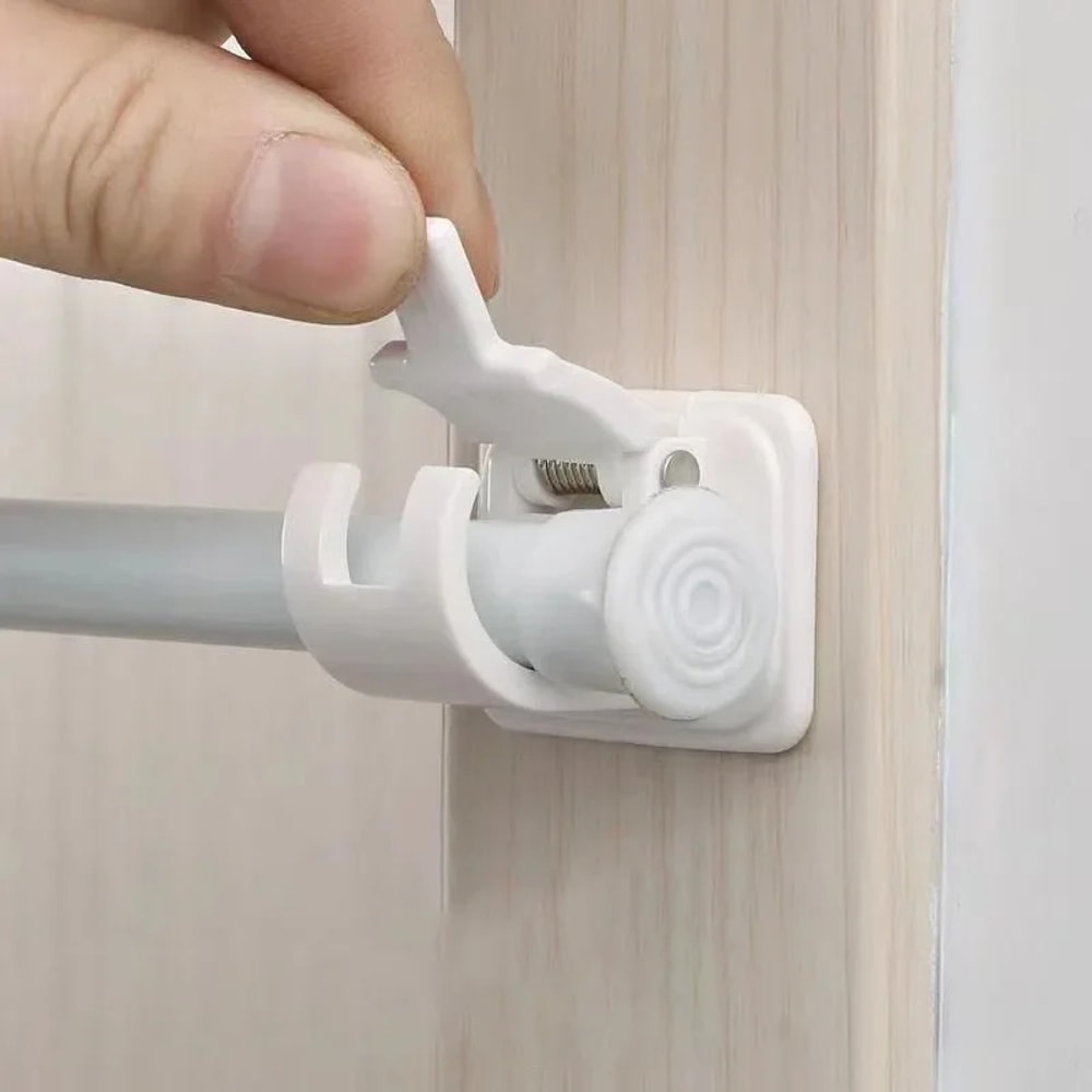 Self Adhesive Curtain Rod Clip Adjustable Clamp Hook Wall Bracket Holder NailFree Wall Hanging Clip 0