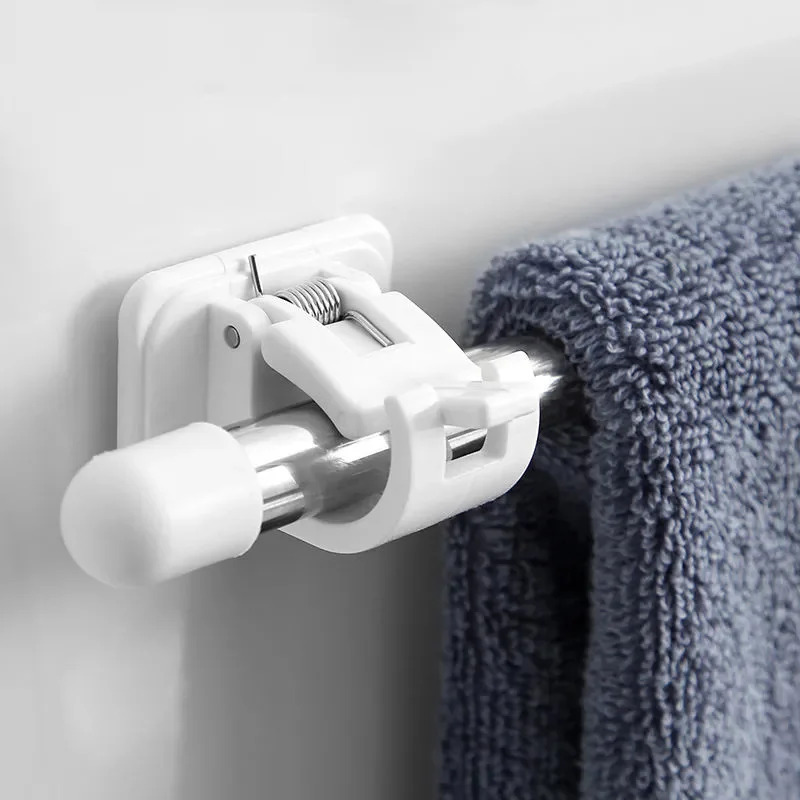 Self Adhesive Curtain Rod Clip Adjustable Clamp Hook Wall Bracket Holder NailFree Wall Hanging Clip 1