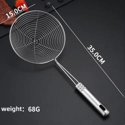 stainless steel oval skimmer colander filter mesh oil pot food strainer cooking tool for baking and frying