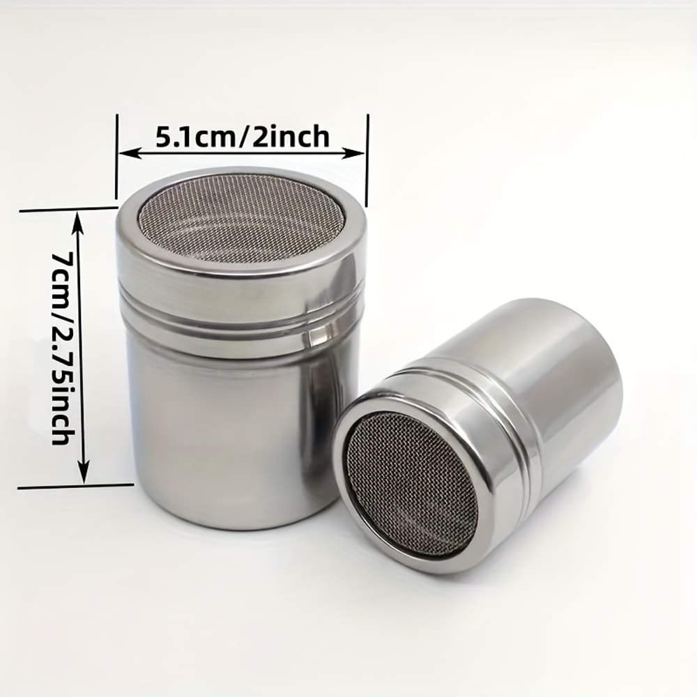 Fine Mesh Stainless Steel Powder Icing Sugar Can With Cover For Coffee Cocoa Powder Flour Soda Corn 5