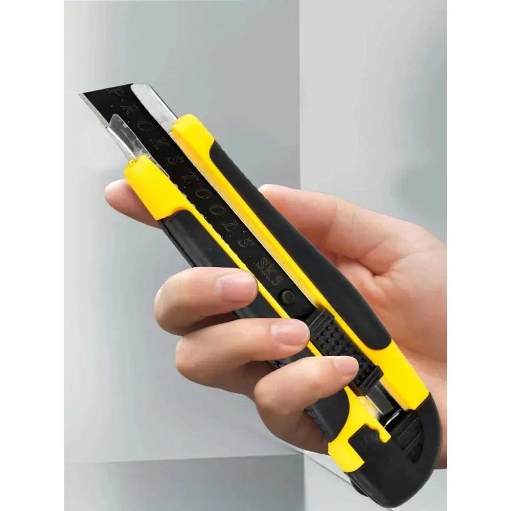 Self Loading Retractable Box Cutter Utility Knife with Heavy Duty Snap Off Blade Quick Change TPR Handle