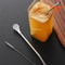 Cute Creative Stainless Steel Straw Spoon Multi-purpose Juice Milk Tea Spoon Coffee Stirring Spoon