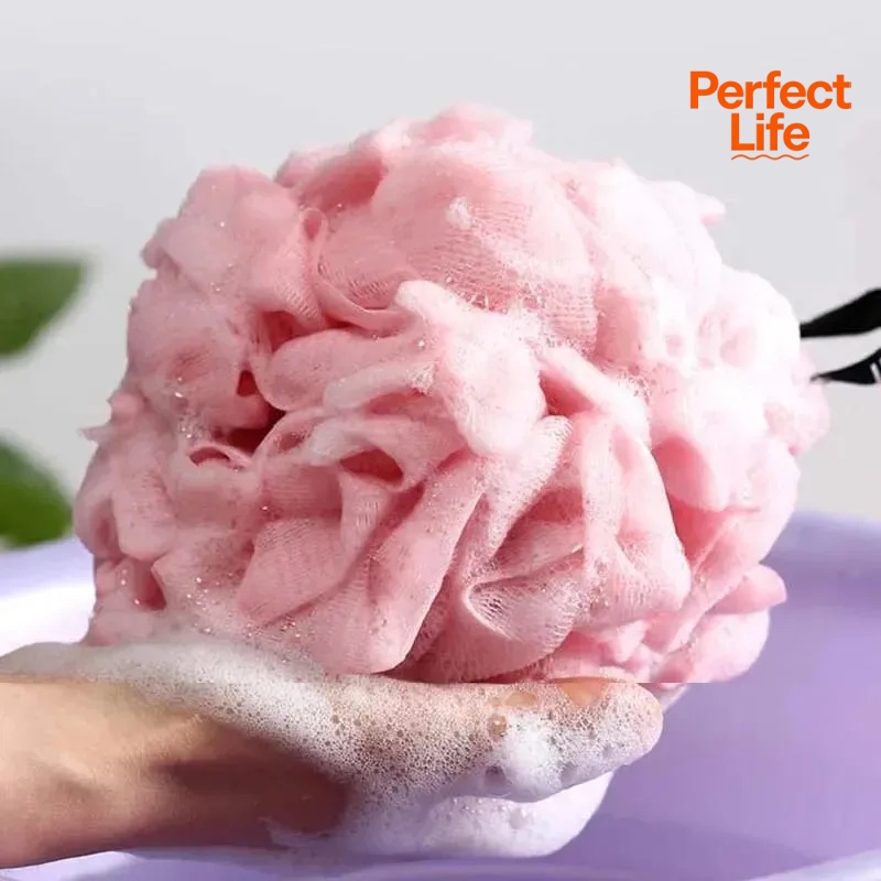Bath Flower For Relaxing Bath Time Large Color Blocking PE Soft Scrubbing Bubble Net Dual Shade 3